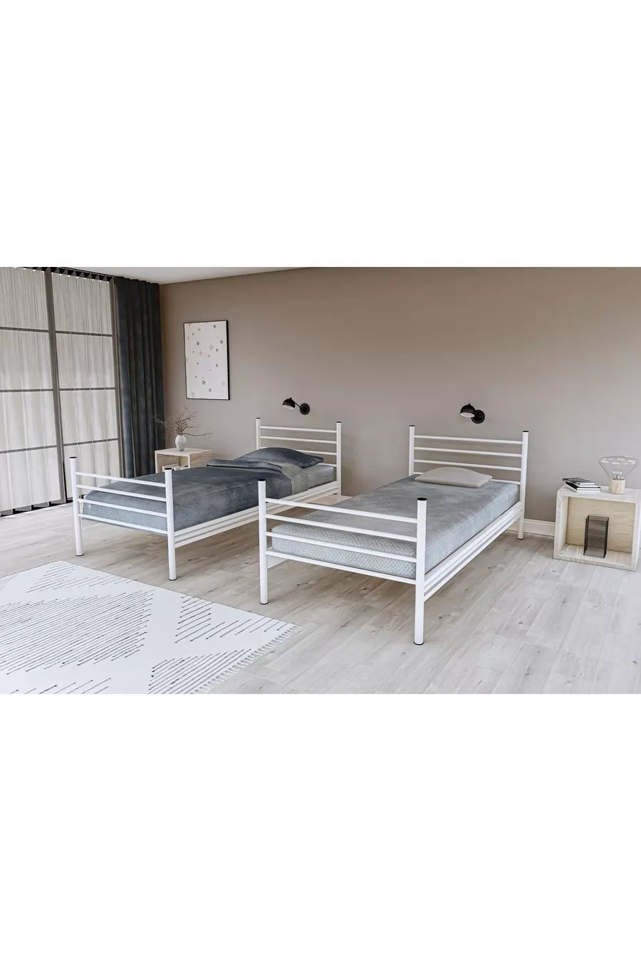 LIT SUPERPOSÉ DOUBLE AMOVIBLE, BLANC, GM