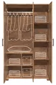 Lits superposés, Lit superposé Aura avec lit d'appoint et armoire 3 portes - Noyer