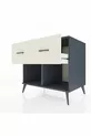 Commode Kronos 2 tiroirs Anthracite-Anthracite/Pierre de lune