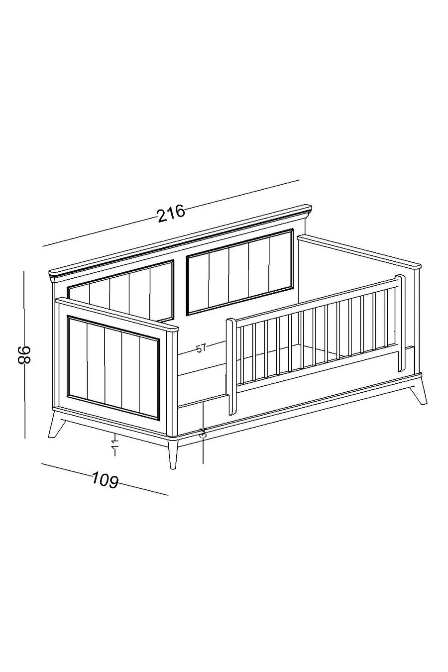 Chambre d'enfant Gloria (Armoire 3 portes + * Montessori + Commode avec portes)