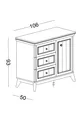 Chambre d'enfant Gloria (Armoire 3 portes + * Montessori + Commode avec portes)