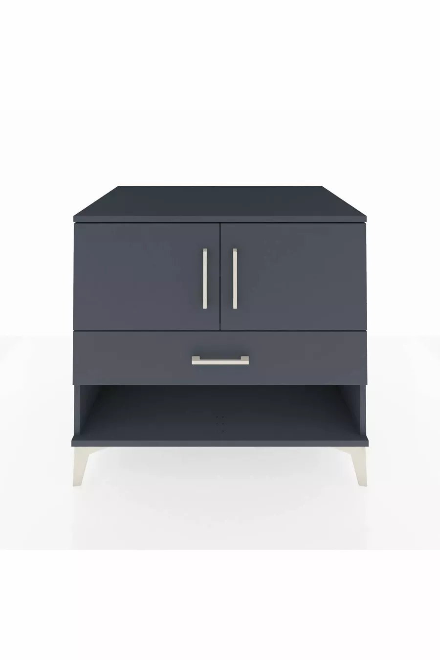 Commode Kronos avec 2 étagères, 1 tiroir et 2 portes, Anthracite-Anthracite
