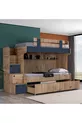 Lits superposés, lits superposés Riva avec 3 portes + 2 matelas Comfort