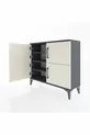 Commode Arges 3 étagères 4 portes Anthracite-Pierre de lune