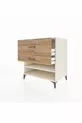 Commode Kronos avec une étagère et 2 tiroirs, Pierre de Lune-Pin