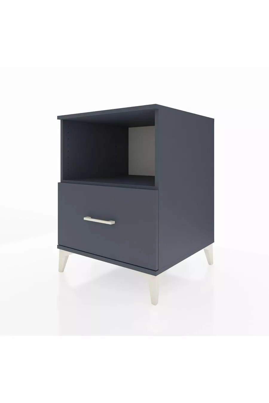 Chevet Kronos à une étagère et un tiroir Anthracite-Anthracite