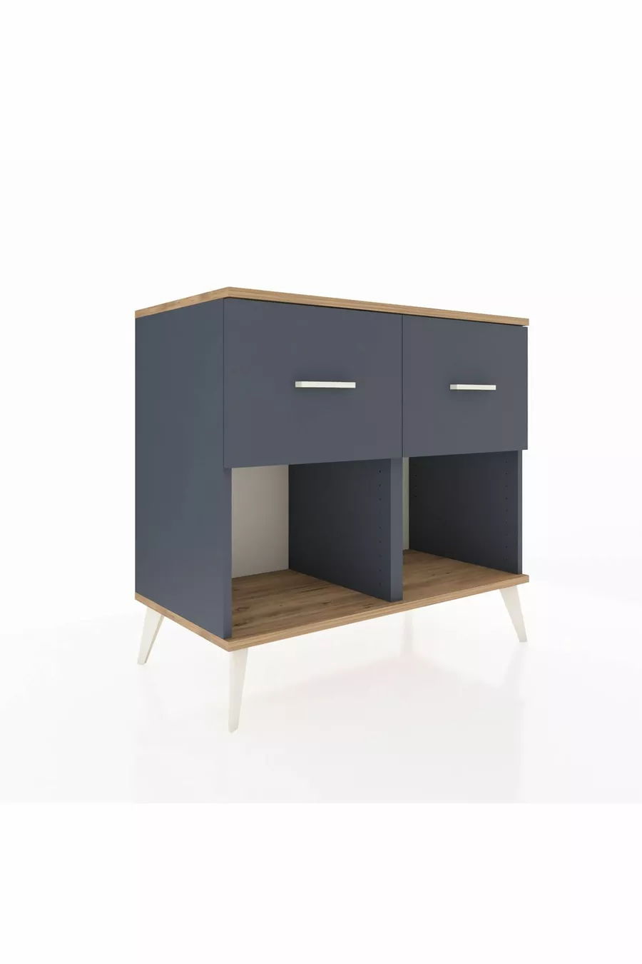 Commode Hyperion 2 tiroirs Anthracite-Sapin/Anthracite