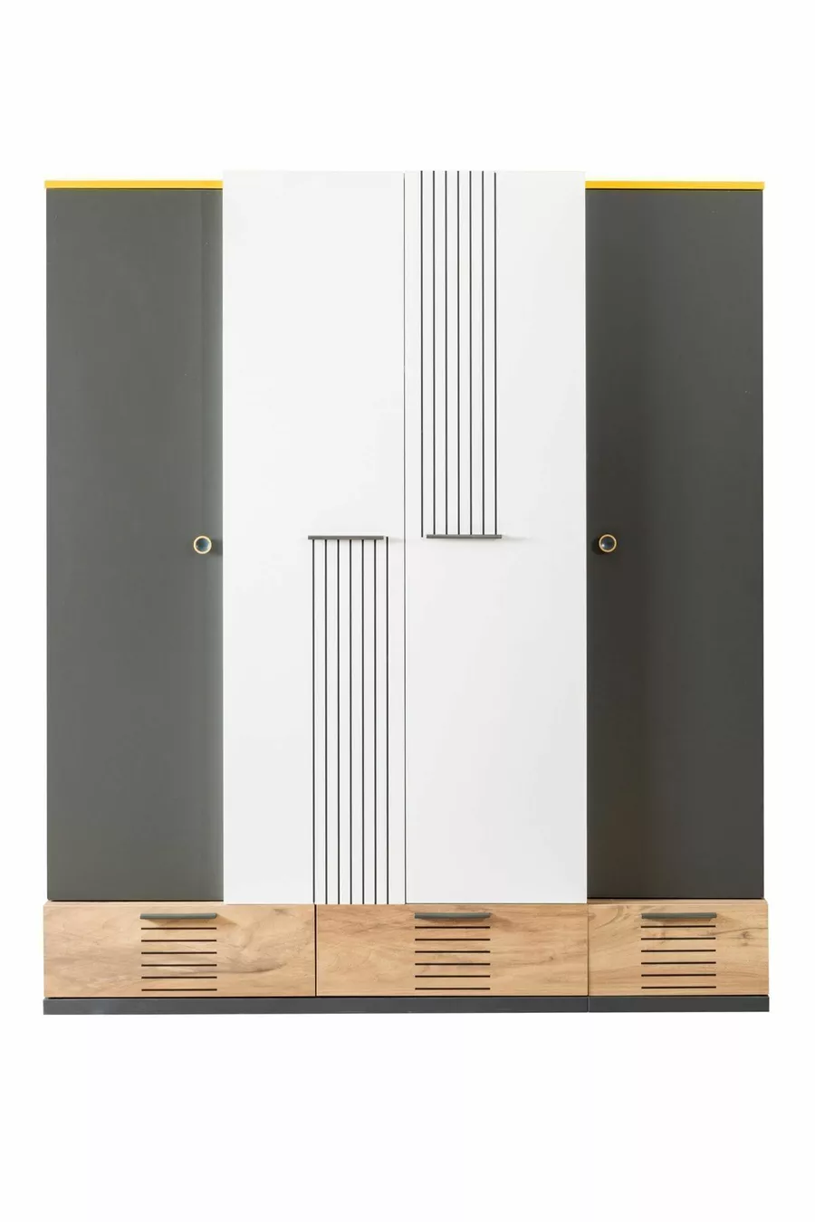 Chambre Jeune Relax - Armoire 4 Portes, Lit, Table de Chevet
