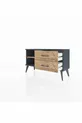 Commode Arges à une étagère et 2 tiroirs Anthracite-Pin