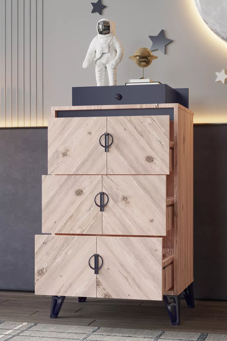 Arda Genç & Ensemble Chambre d'Enfant Pin Atlantique / Bleu Foncé