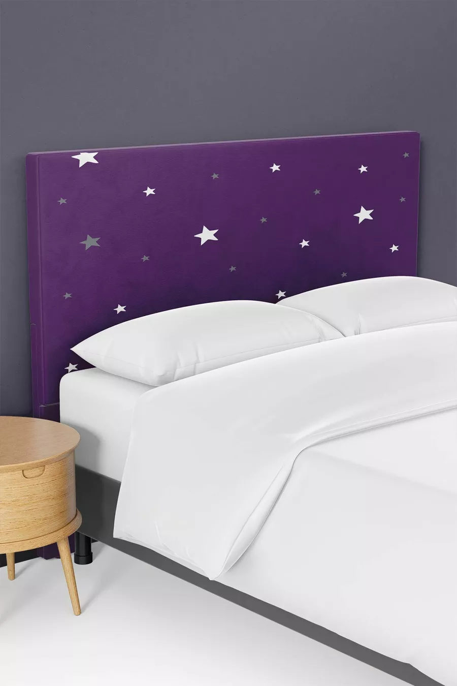 Housse de tête de lit pour lit coffre de chambre d'enfant Étoiles violettes