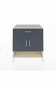 Commode Kronos avec 2 étagères, 1 tiroir et 2 portes, Pierre de Lune-Anthracite