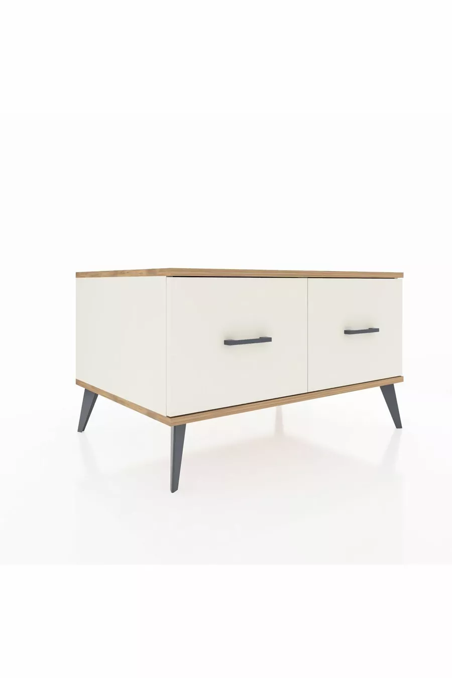 Commode Kronos 2 tiroirs Pierre de Lune-Pin/Pierre de Lune