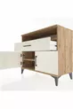 Commode Hyperion avec 2 étagères, 1 tiroir et 2 portes, pin-pierre d'onyx