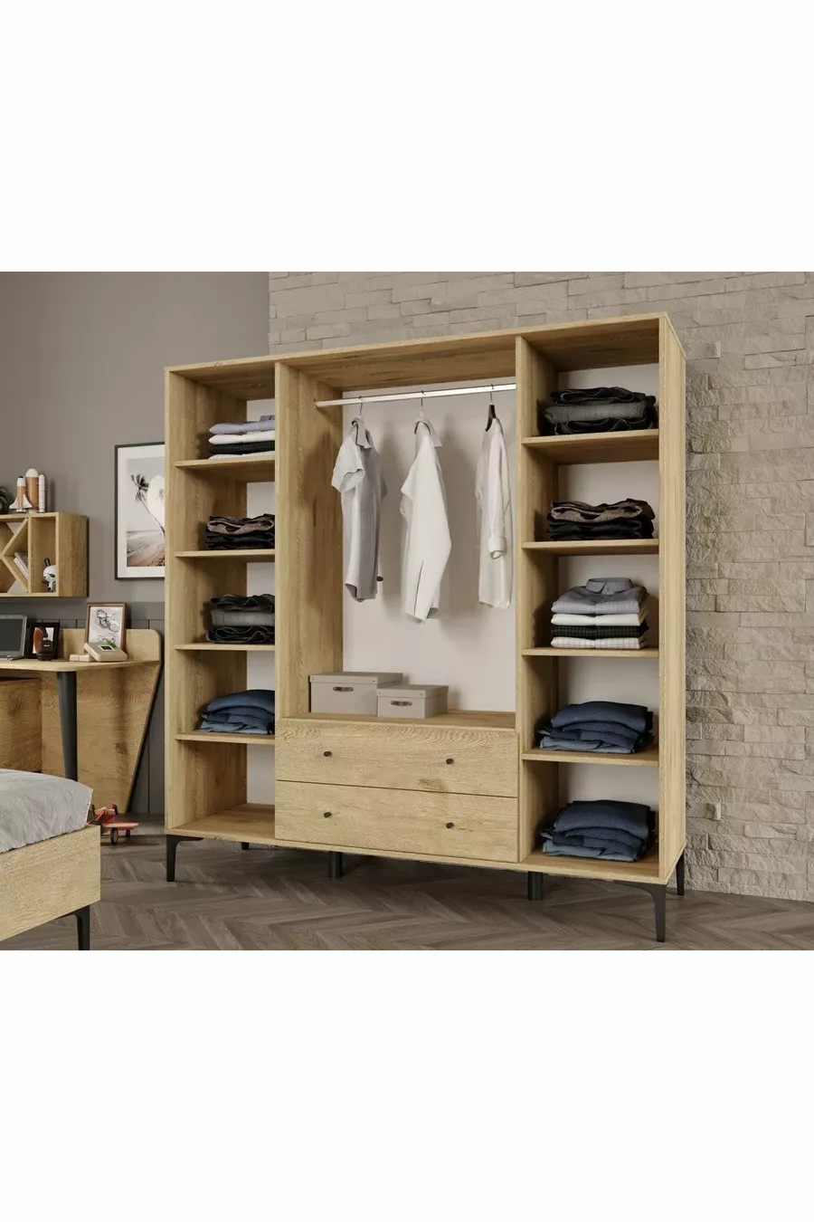 Chambre d'adolescent Trio XL (CHÊNE) (%MDF)