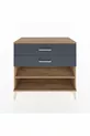 Commode Hyperion à une étagère et 2 tiroirs Pin-Anthracite