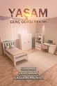 Ensemble de chambre d'adolescent en MDF blanc 4 pièces (lit, armoire, bibliothèque et bureau)