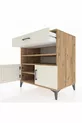 Commode Kronos 3 étagères, 1 tiroir, 2 portes, pin-pierre de Lune
