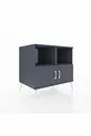 Commode Kronos 2 étagères 2 portes Anthracite-Anthracite