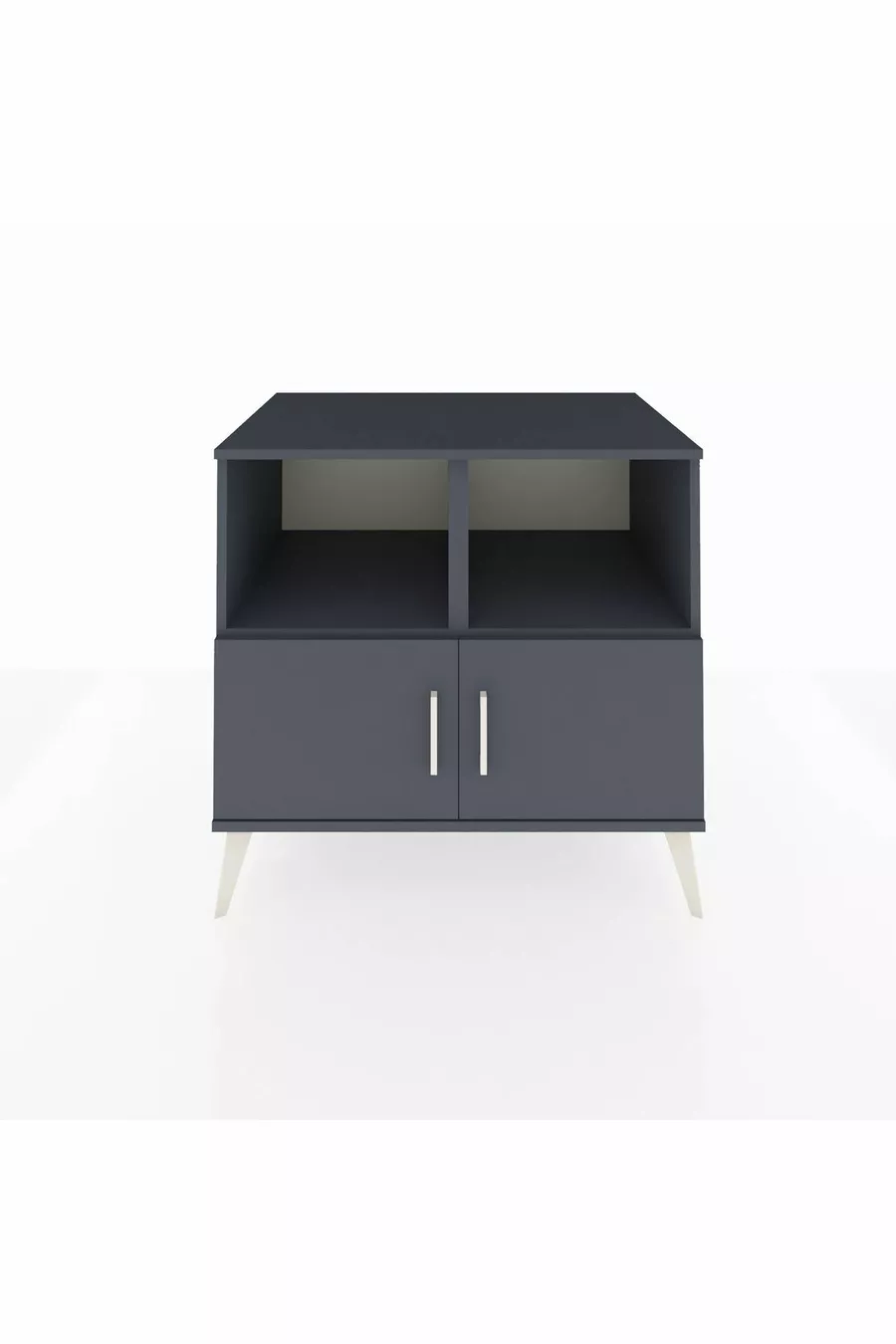 Commode Kronos 2 étagères 2 portes Anthracite-Anthracite