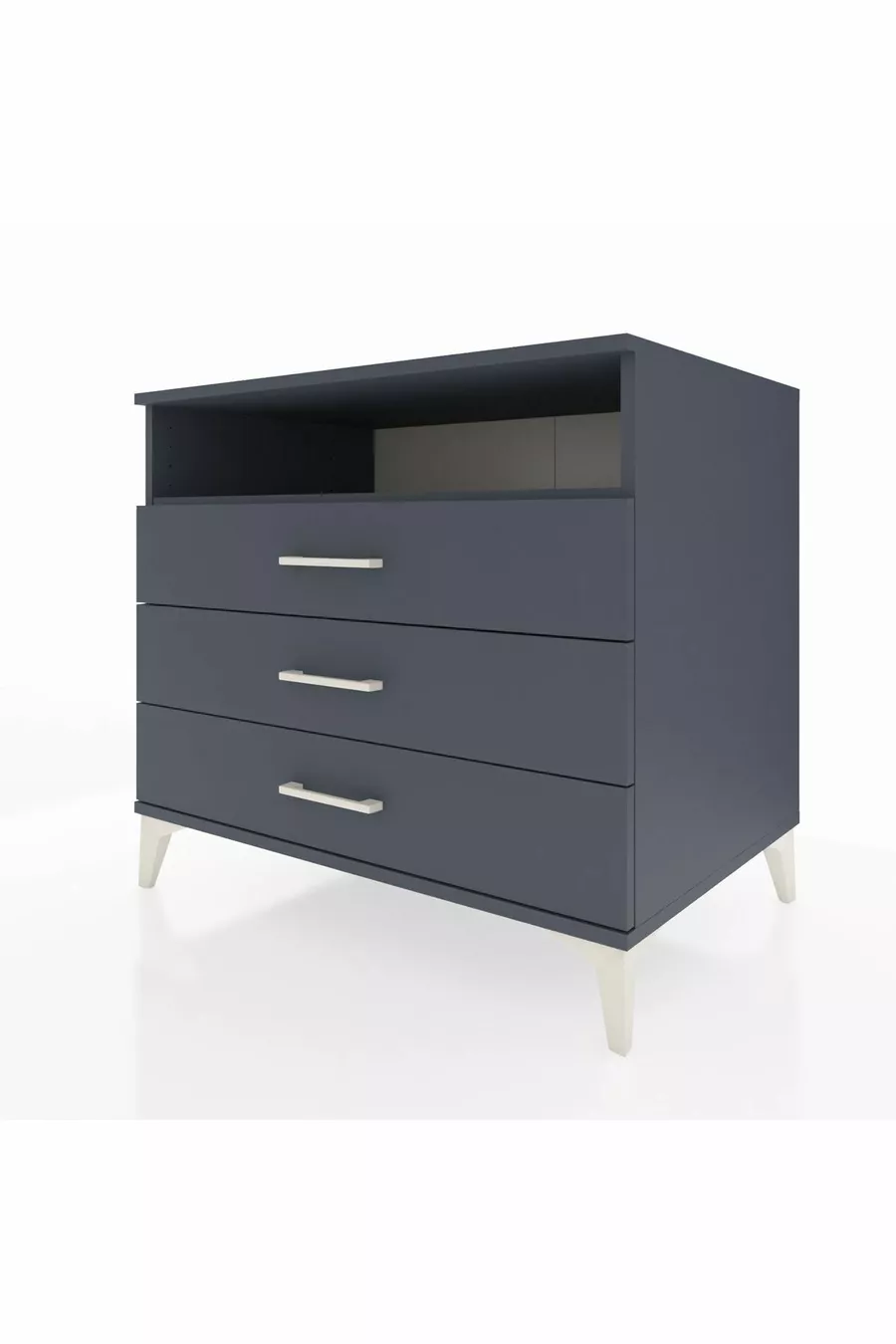 Commode Kronos à une étagère et trois tiroirs Anthracite-Anthracite