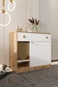 Litière pour chat en bois MONA avec tiroir - couvercle verrouillable - tissu d'entrée inclus - bac à litière non inclus - A.ÇAM-BYZ