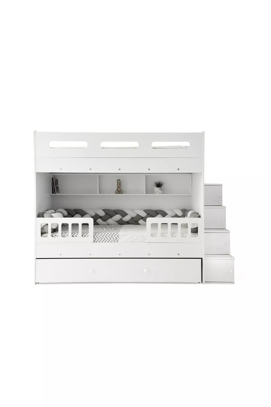 Lit superposé Berlin / 2 pièces avec matelas à ressorts en bambou inclus