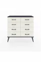 Commode Arges 8 tiroirs Pin-Anthracite/Gris pierre