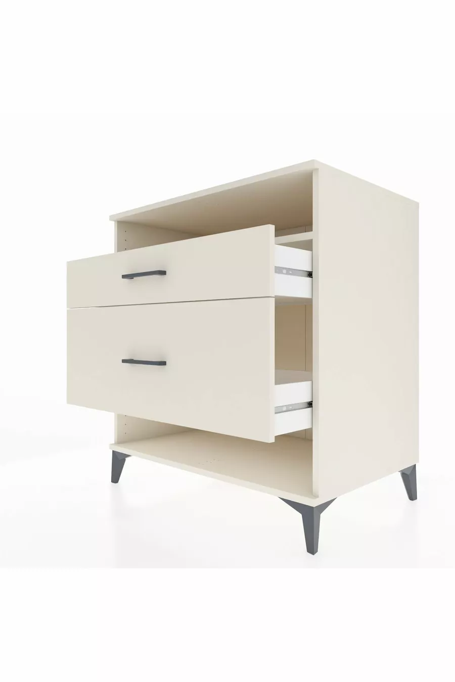Commode Kronos à une étagère et 2 tiroirs Pierre de lune-Pierre de lune