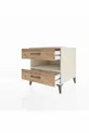 Table de chevet Kronos avec une étagère et 2 tiroirs, Aïtos-Pin