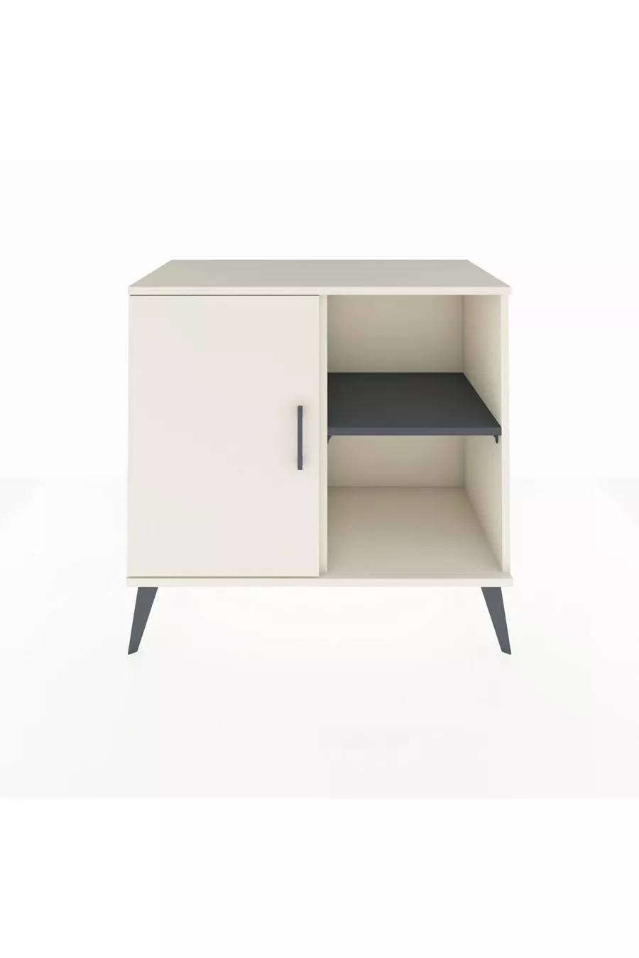 Commode Hyperion à 2 étagères avec une porte en pierre de lune / anthracite