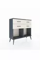 Commode Arges 4 tiroirs Anthracite-Anthracite/Pierre de lune