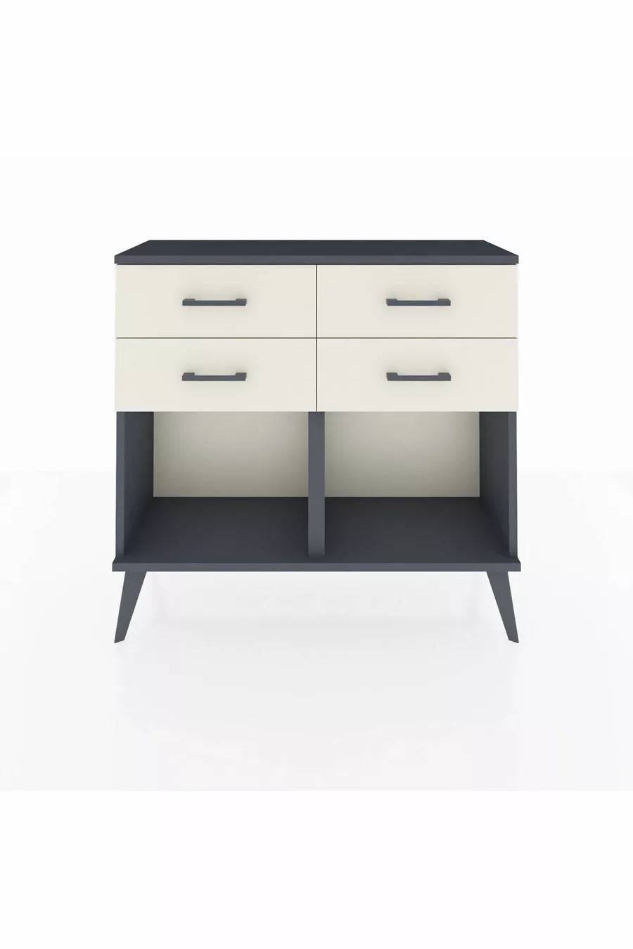 Commode Arges 4 tiroirs Anthracite-Anthracite/Pierre de lune