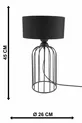 Lampe de table Tema noire avec abat-jour noir, lampe de table décorative, abajour, éclairage sur table d'appoint et chevet, décoration intérieure