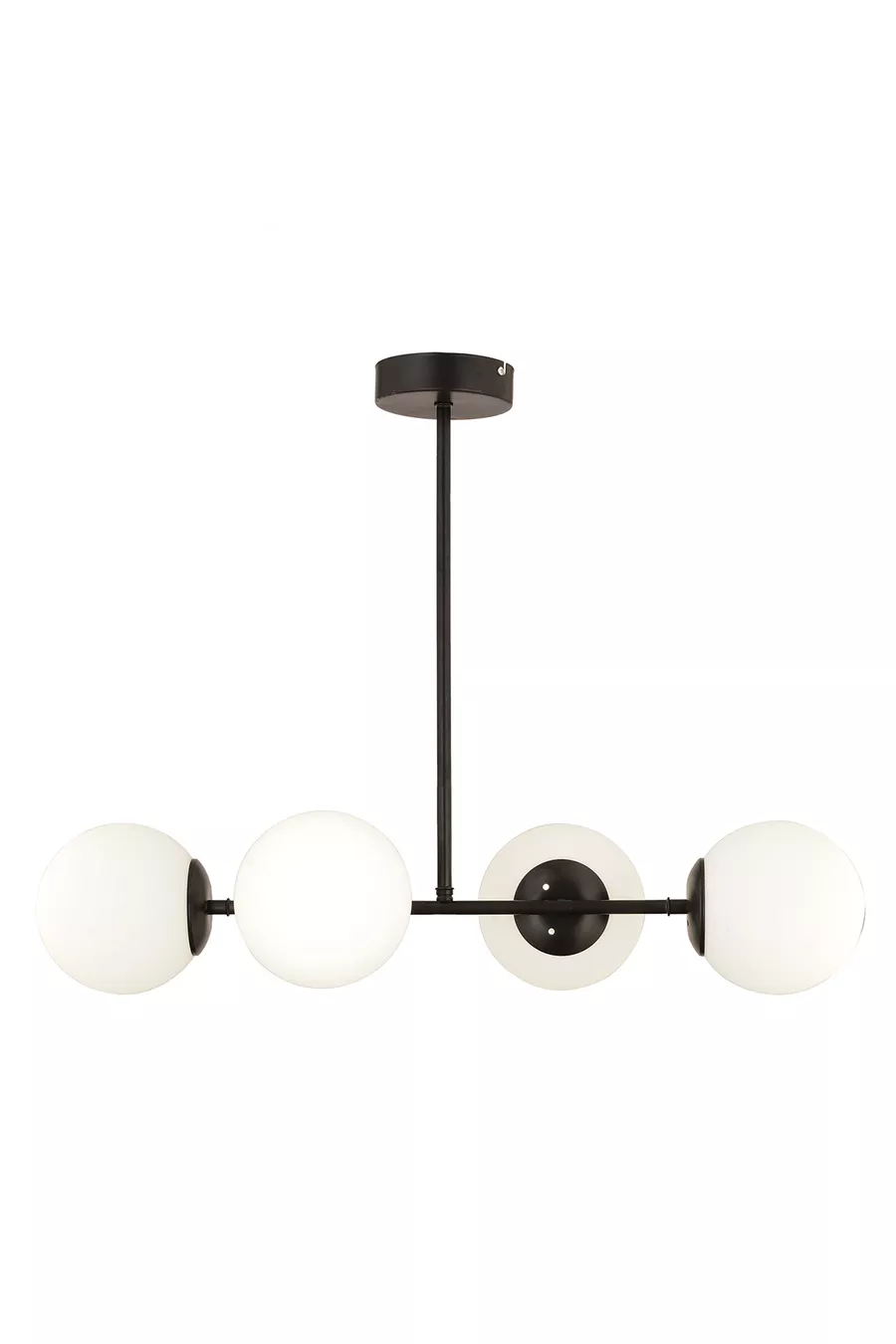 Lustre de salle à manger moderne noir à 4 branches pour chambre à coucher et salon
