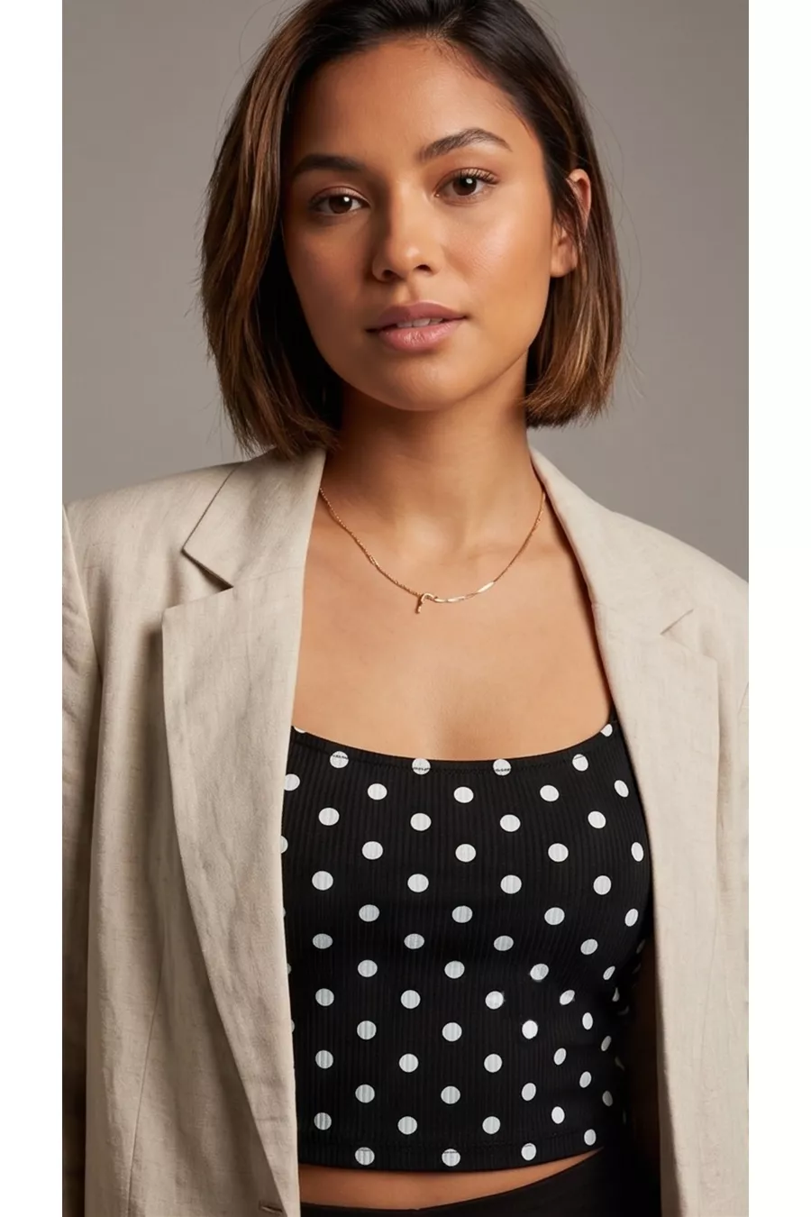 Top court bustier à fines bretelles pour femme
