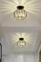 Plafonnier Lustre Bella Luce Modèle Noir en Métal avec Cristaux pour Salon, Cuisine, Chambre et Séjour