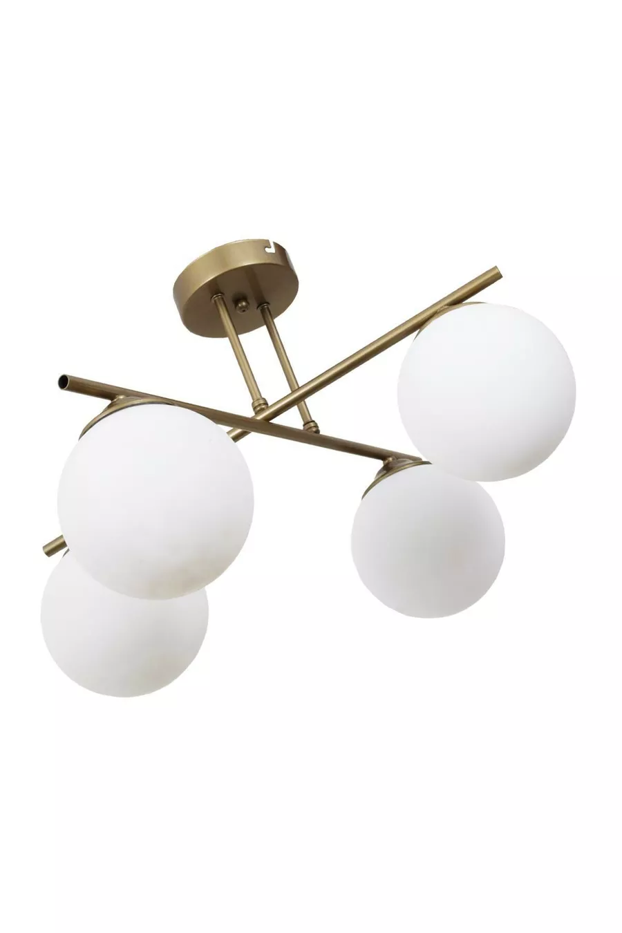 Jade Lustre 4 branches Vieilli Avec Verre Blanc Design Décoratif Chambre Cuisine Salon Lustre