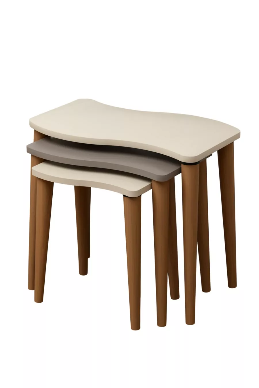 Table Gigogne Gofrato - Crème Cappuccino Crème