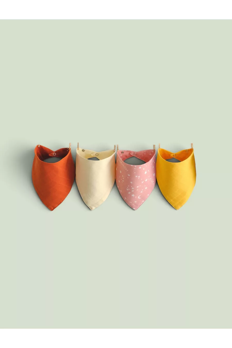 (4 PIÈCES) Bavoir & Foulard pour Bébé en Tissu Mousseline avec Pressions Run Baby