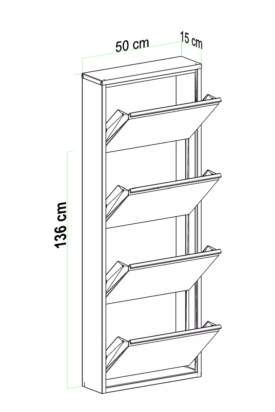 Meuble à chaussures métallique blanc à 4 portes verrouillables