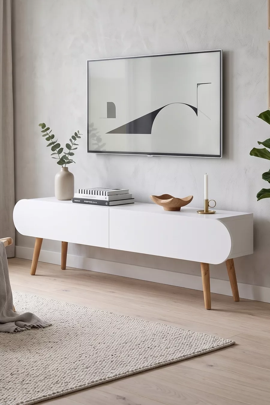 Table TV Lotus  cm Blanche