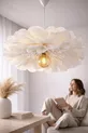Lumi Bloom Abat-jour de fleurs fait main en papier crêpon italien blanc, éclairage pour salon et chambre