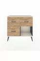 Commode Arges 3 tiroirs Anthracite-Gris pierre de lune / Pin