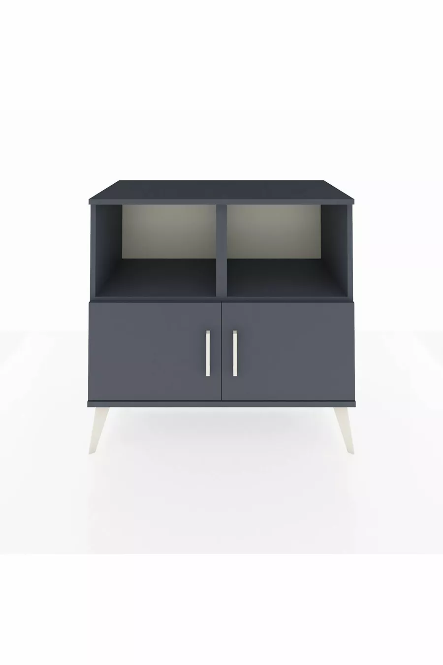 Commode Hyperion 2 étagères 2 portes Anthracite-Anthracite