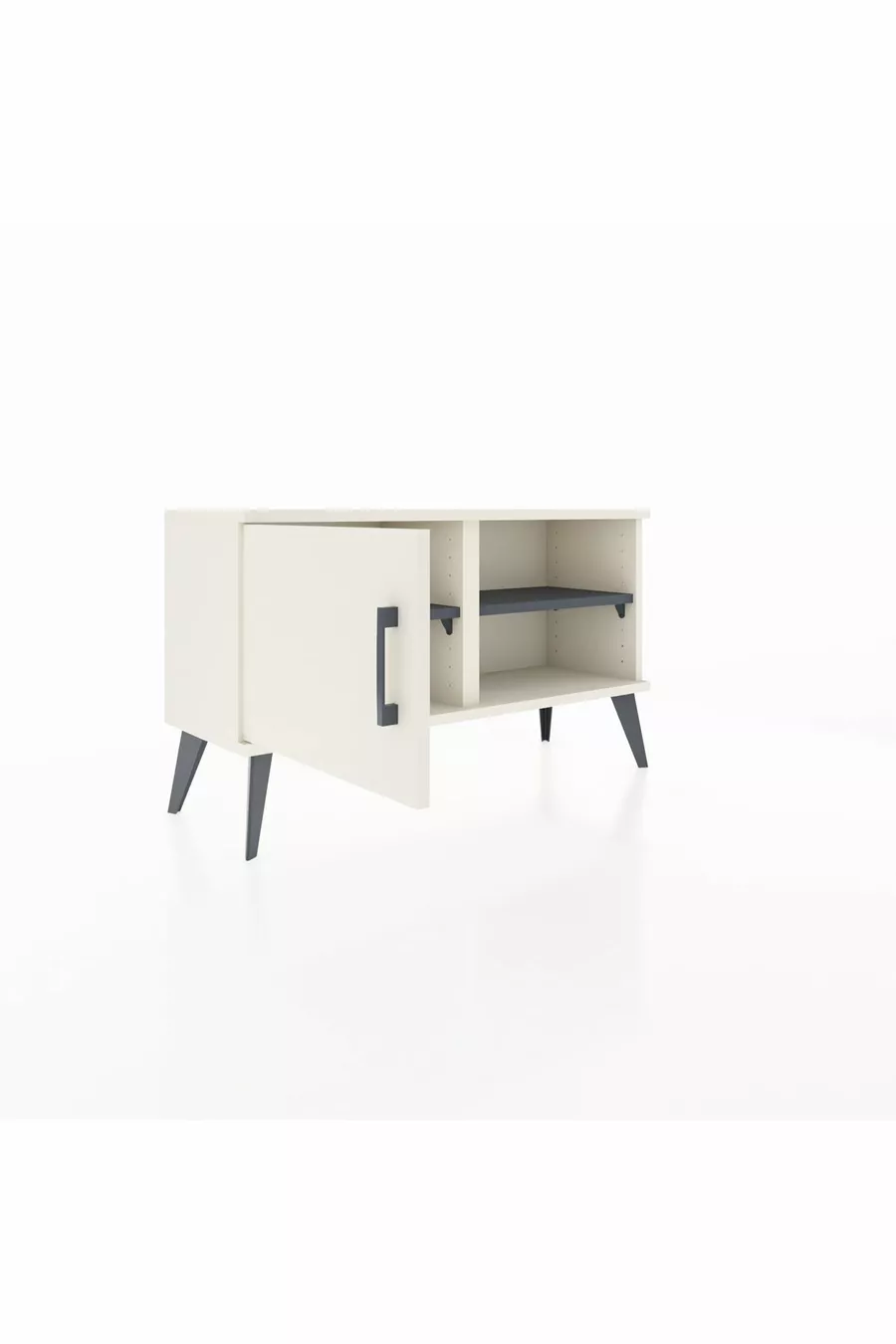 Commode Arges à 2 étagères avec une porte, Ambre/Anthracite