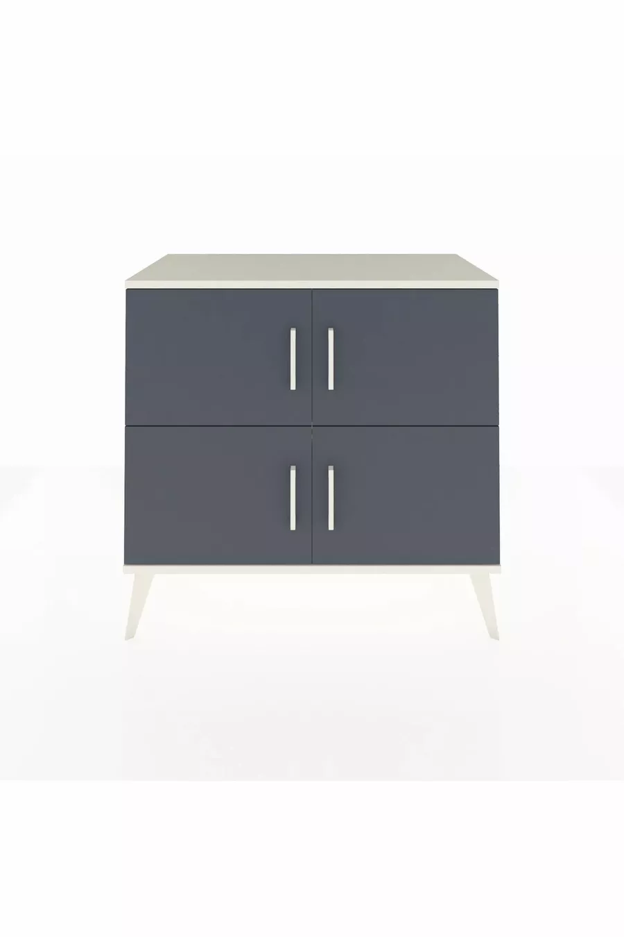 Commode Hyperion 2 étagères 4 portes Pierre de lune-Anthracite/Pierre de lune