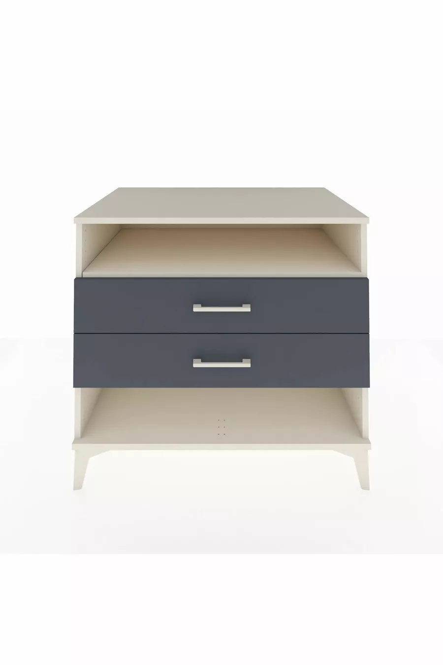 Commode Kronos avec une étagère et 2 tiroirs, Pierre de lune-Anthracite