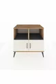 Commode Kronos 2 étagères 2 portes Pin-Quartz/Anthracite