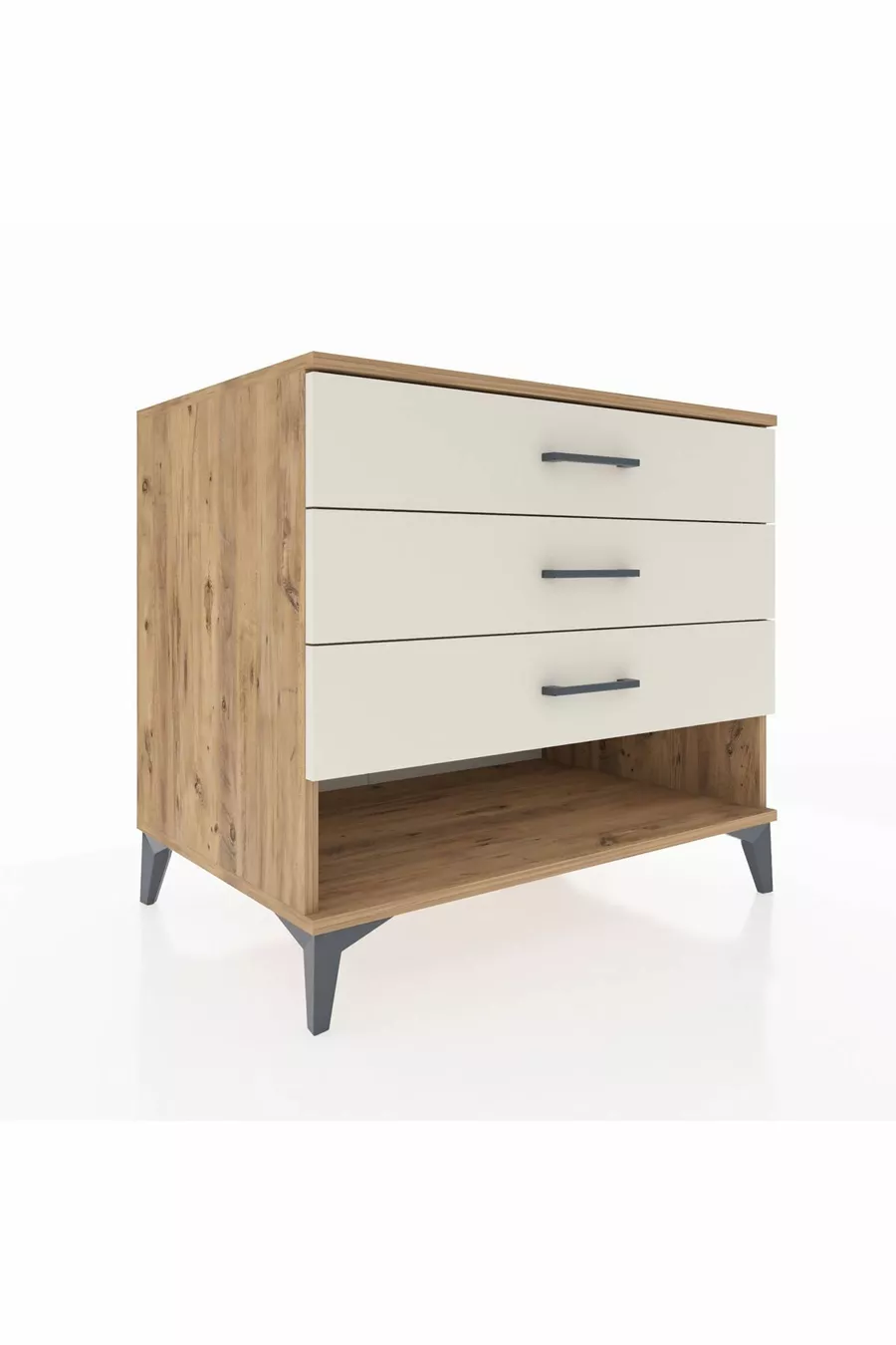 Commode Kronos à 3 tiroirs Pin-Pierre d'Agate
